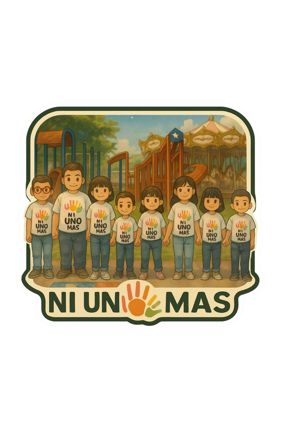 Sticker “Ni Uno Más” – Niñez Unida